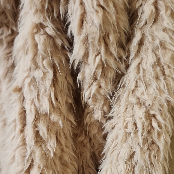 Thread & Supply Gold Cream Teddy Jacket Oversized Fuzzy - Picture 8 of 11